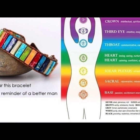 7-Chakra Bracelet Natural Crystal Healing Jewelry ‼️SOLD‼️ - Picture 3 of 8